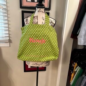 Rouje Green Polka Dot Tote Bag